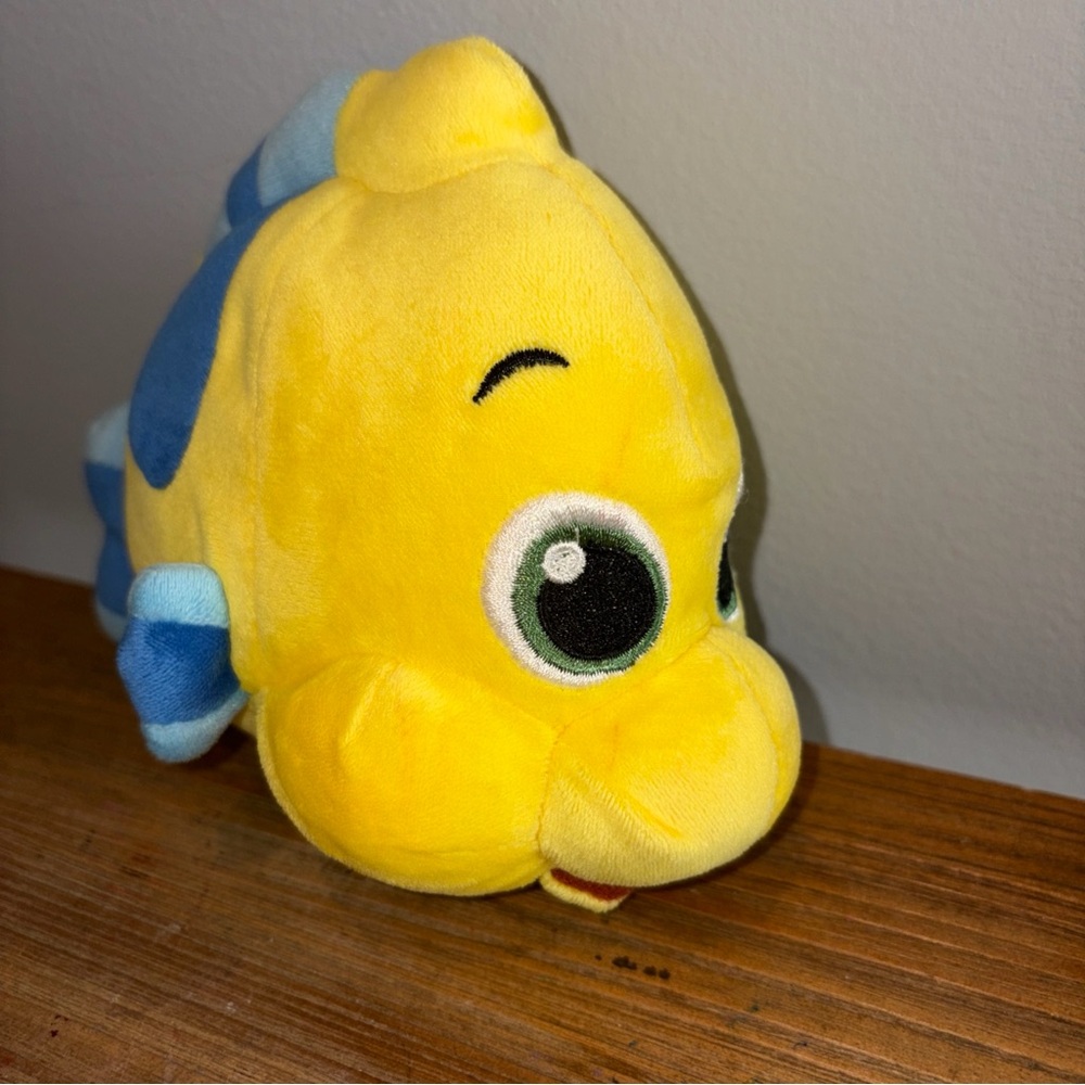 Disney Store Authentic Flounder Plush - The Little Mermaid - Mini - 6.5"
